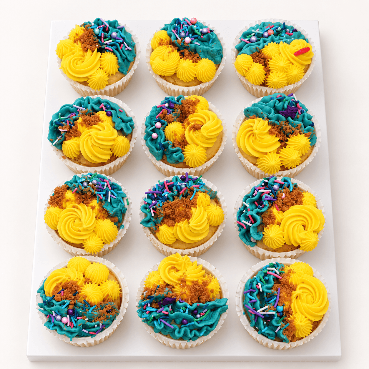 Under the sea themed teal and gold cupcakes by Glory Treats