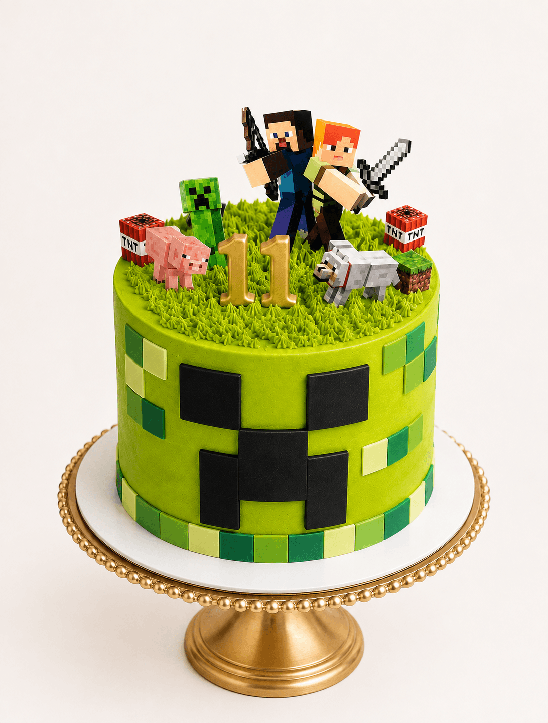 Minecraft themed 11th birthday cake by Glory Treats