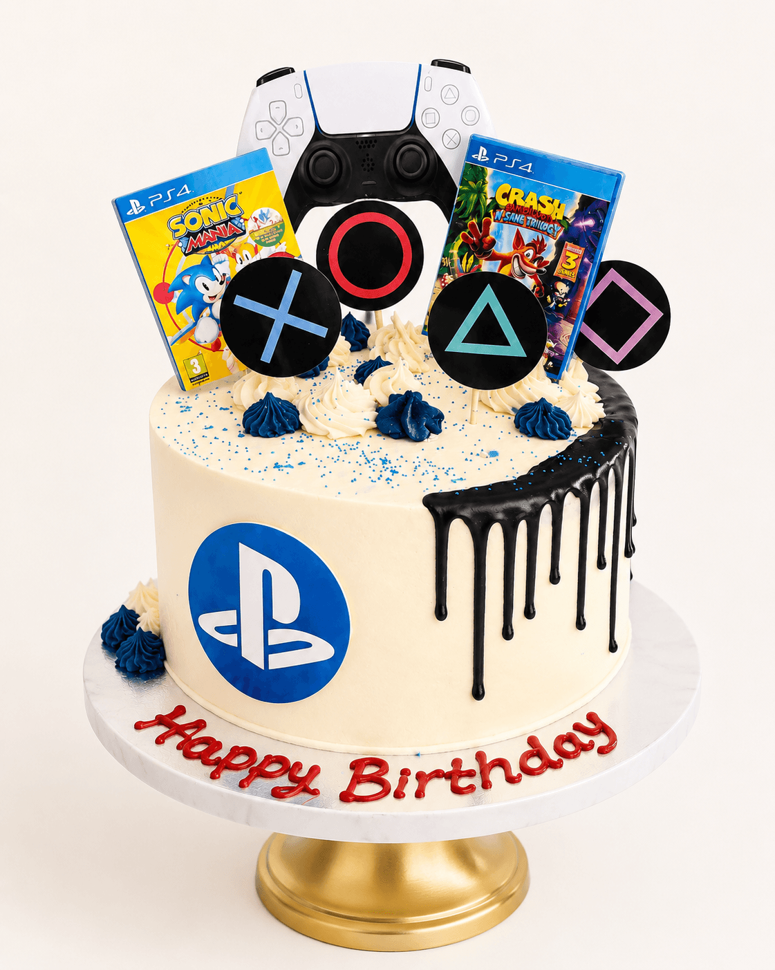 PlayStation themed birthday cake by Glory Treats