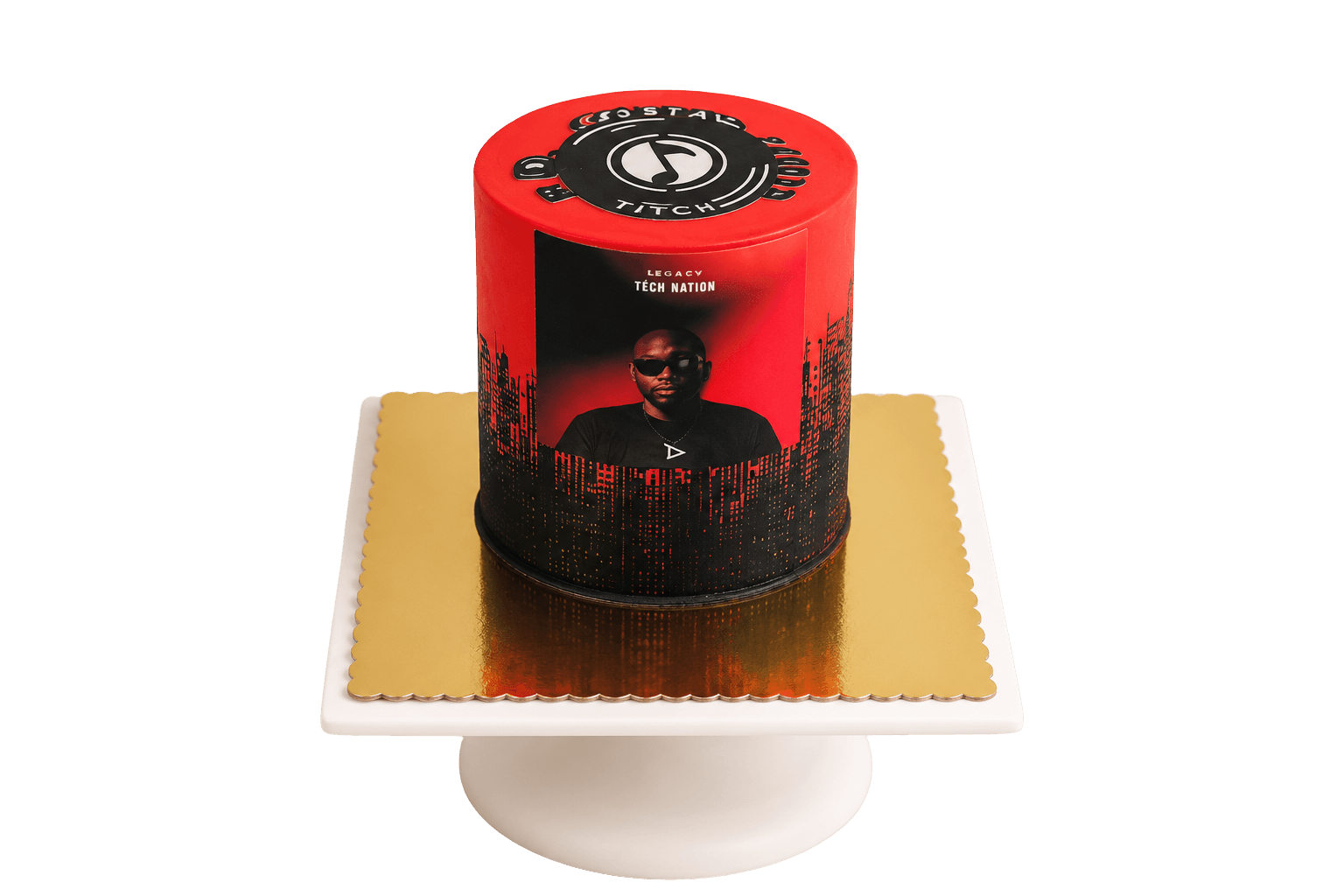 Custom album cover cake for a music release by Glory Treats