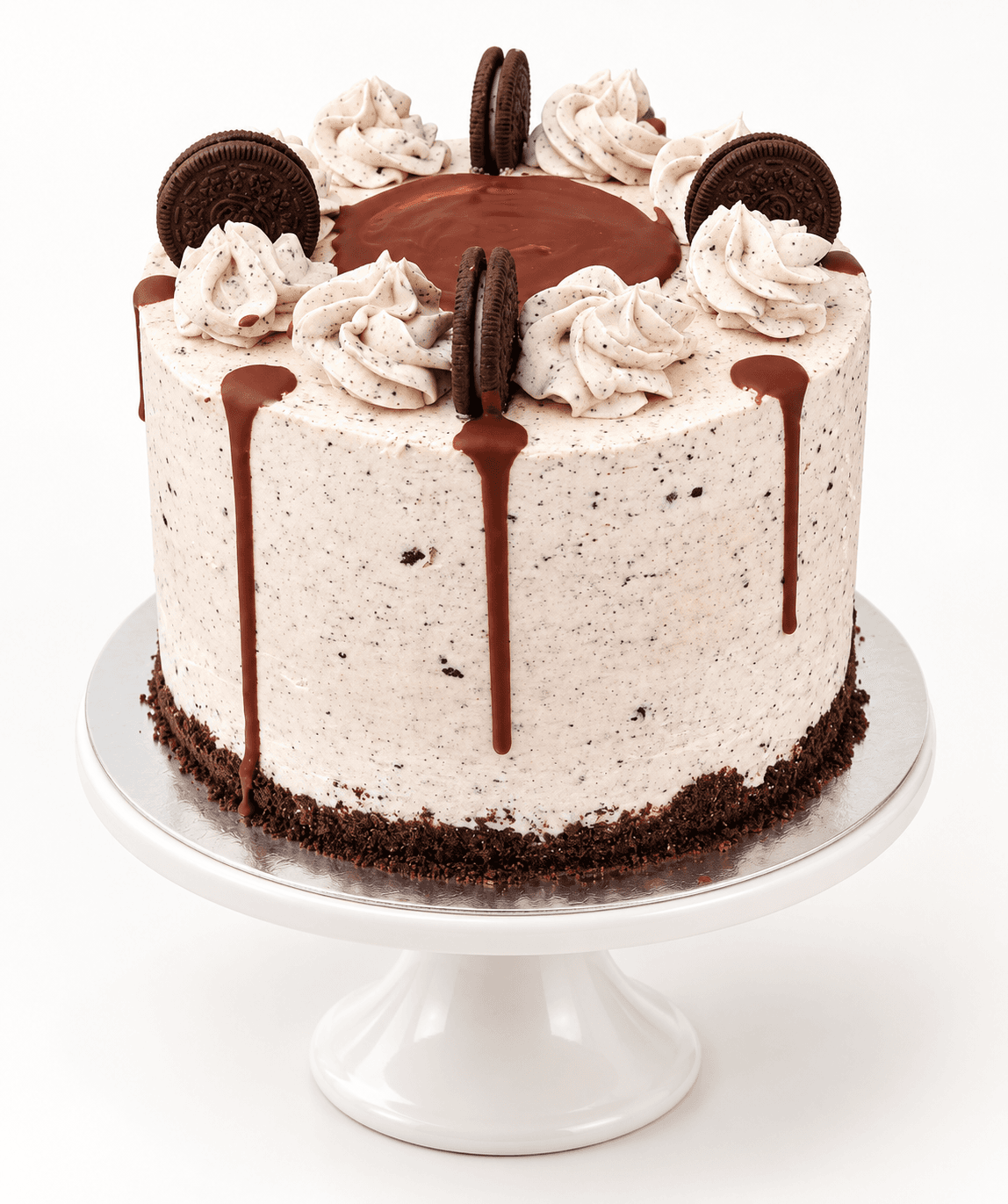 Cookies and cream cake with Oreos and a chocolate drip by Glory Treats